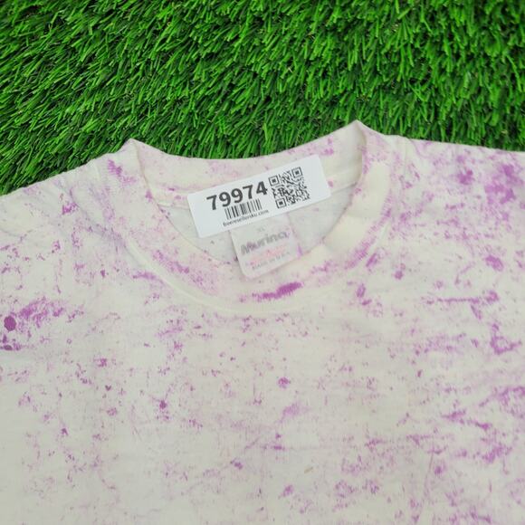Vintage 90s Splatter Tie-Dye Shirt Womens XL 23x24 Purple USA - Picture 8 of 10